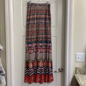 Anthropologie Farm Rio Mixed Print Maxi Skirt